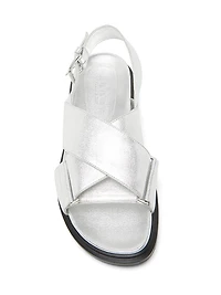 Fussbett Metallic Leather Crisscross Sandals