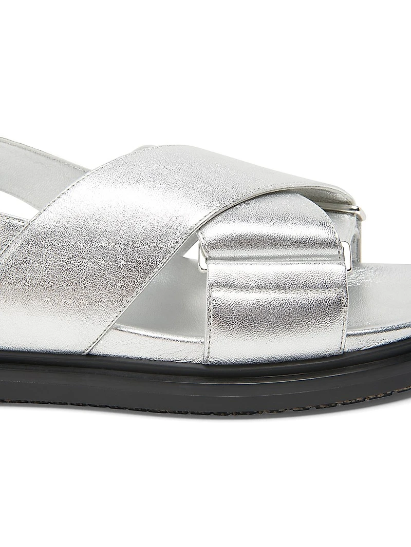 Fussbett Metallic Leather Crisscross Sandals