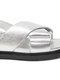 Fussbett Metallic Leather Crisscross Sandals