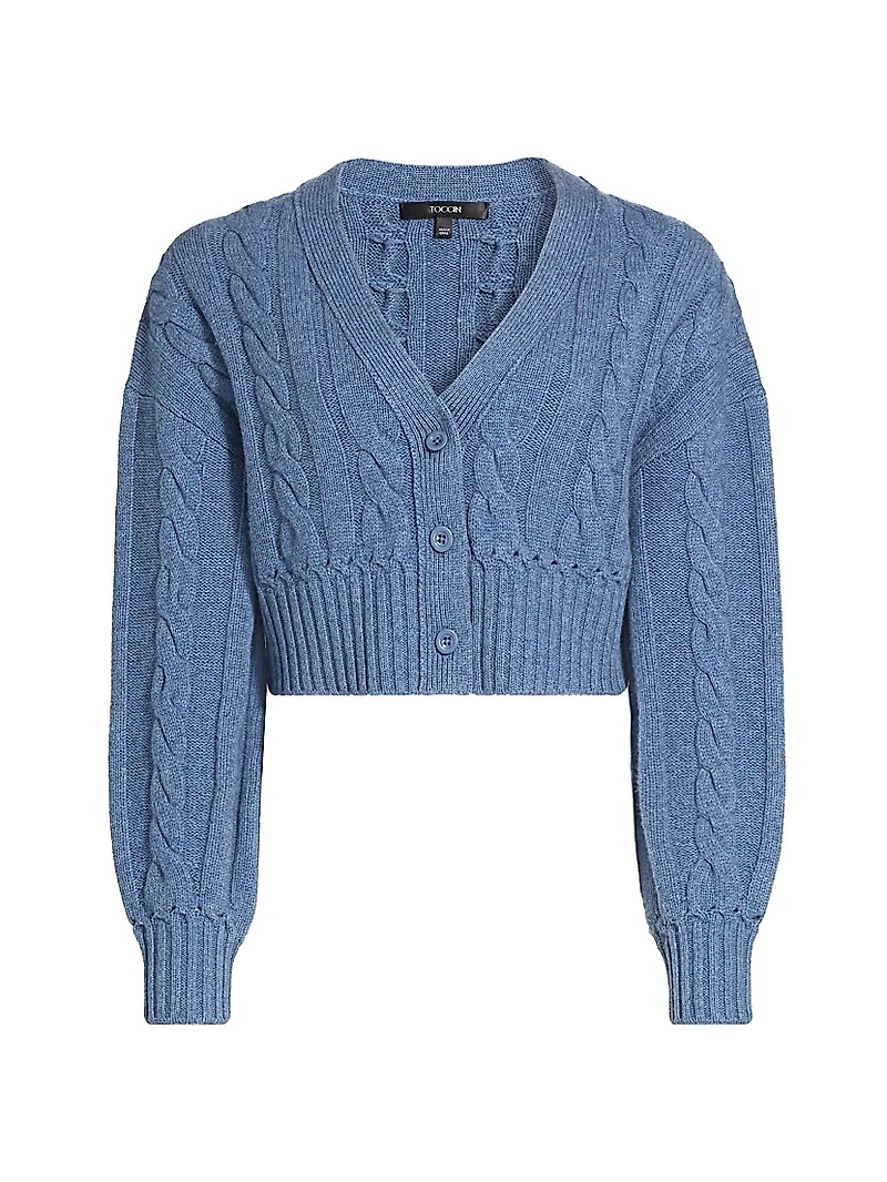 Lucie Cable-Knit Crop Cardigan