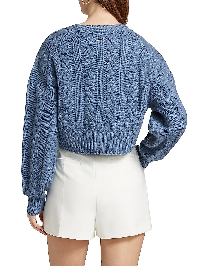 Lucie Cable-Knit Crop Cardigan
