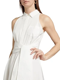 Chelsea Stretch-Cotton Sleeveless Midi-Shirtdress