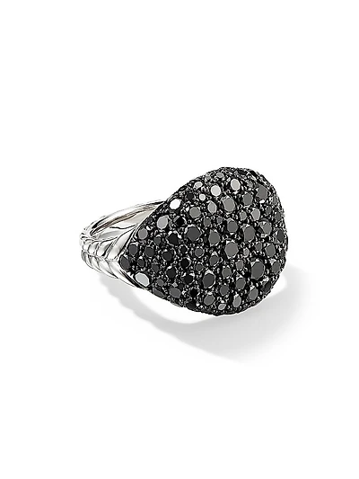 Chevron Pinky Ring in 18K White Gold