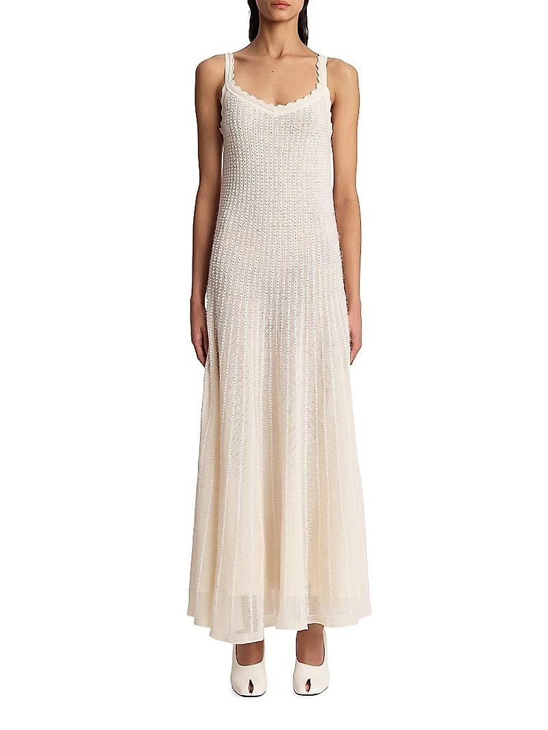 Thora 2-Piece Cotton-Blend Knit Maxi Dress & Capelet Set