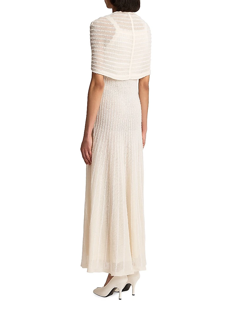 Thora 2-Piece Cotton-Blend Knit Maxi Dress & Capelet Set