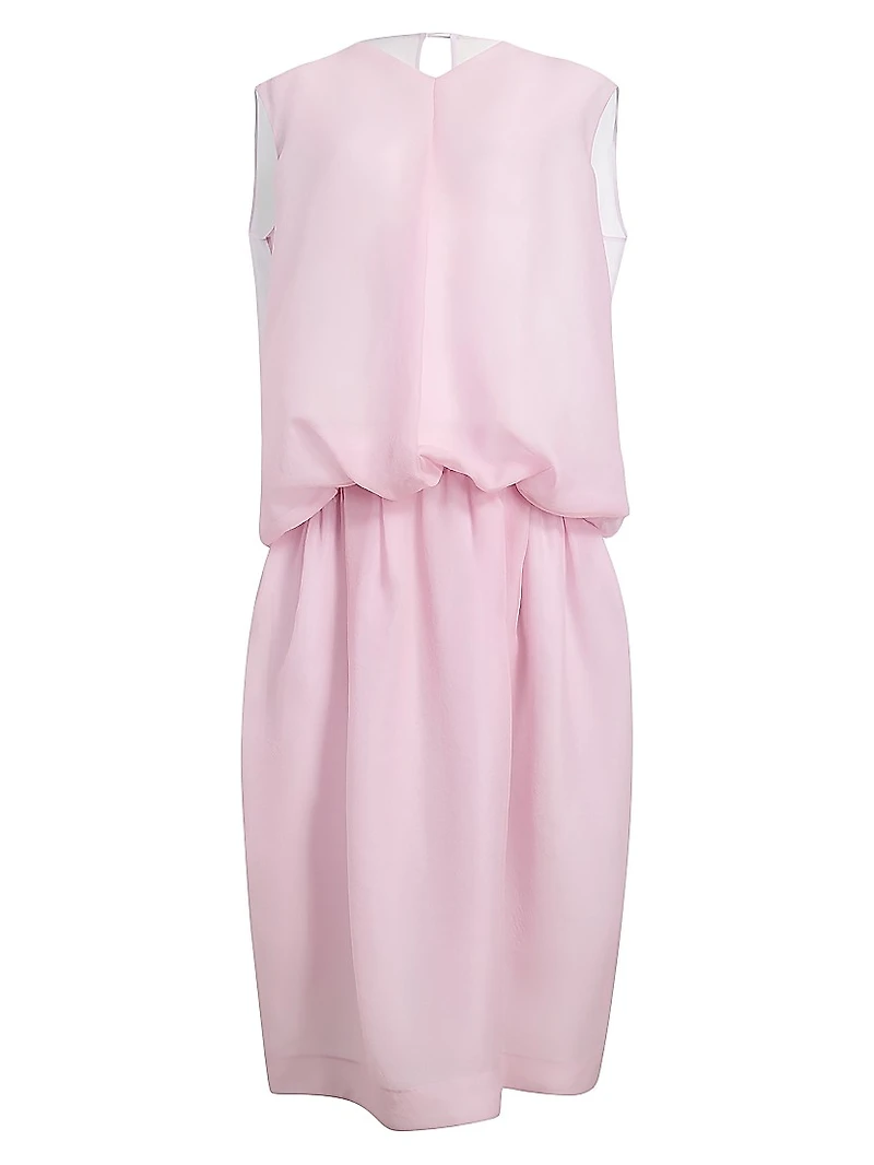 Noah Gathered Silk Organza Sleeveless Midi-Dress