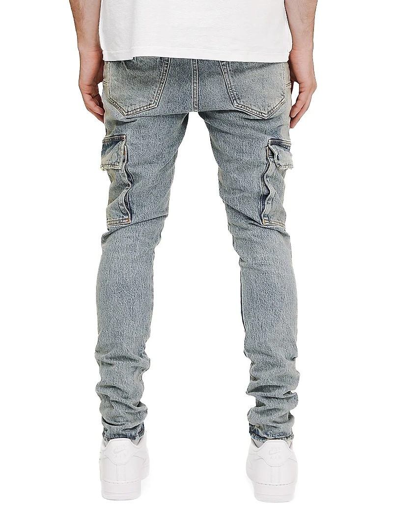 Stretch Cotton Cargo Skinny Jeans
