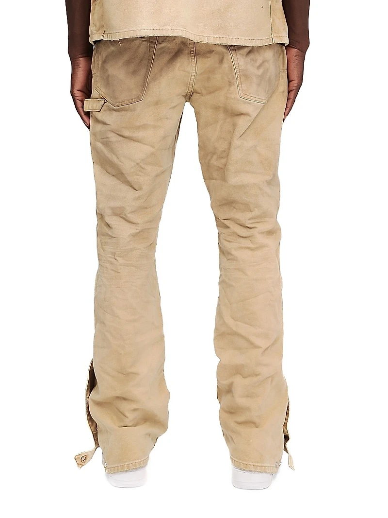 Cotton Side-Snap Carpenter Flare Jeans