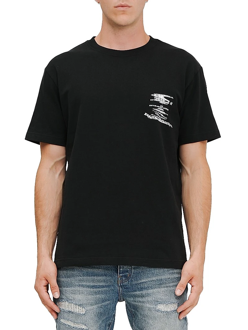 Distressed Logo Graphic Cotton Jersey T-Shirt