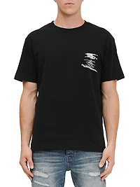 Distressed Logo Graphic Cotton Jersey T-Shirt