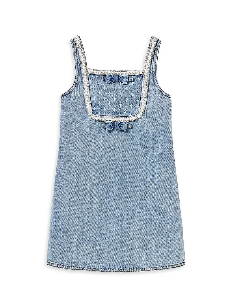Little Girl's & Denim Sleeveless Dress