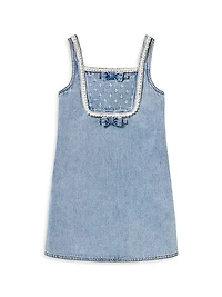 Little Girl's & Denim Sleeveless Dress
