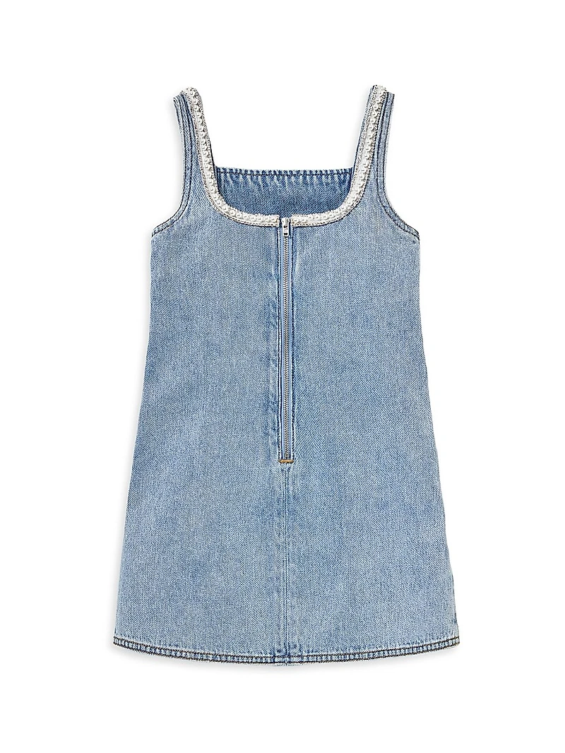 Little Girl's & Denim Sleeveless Dress