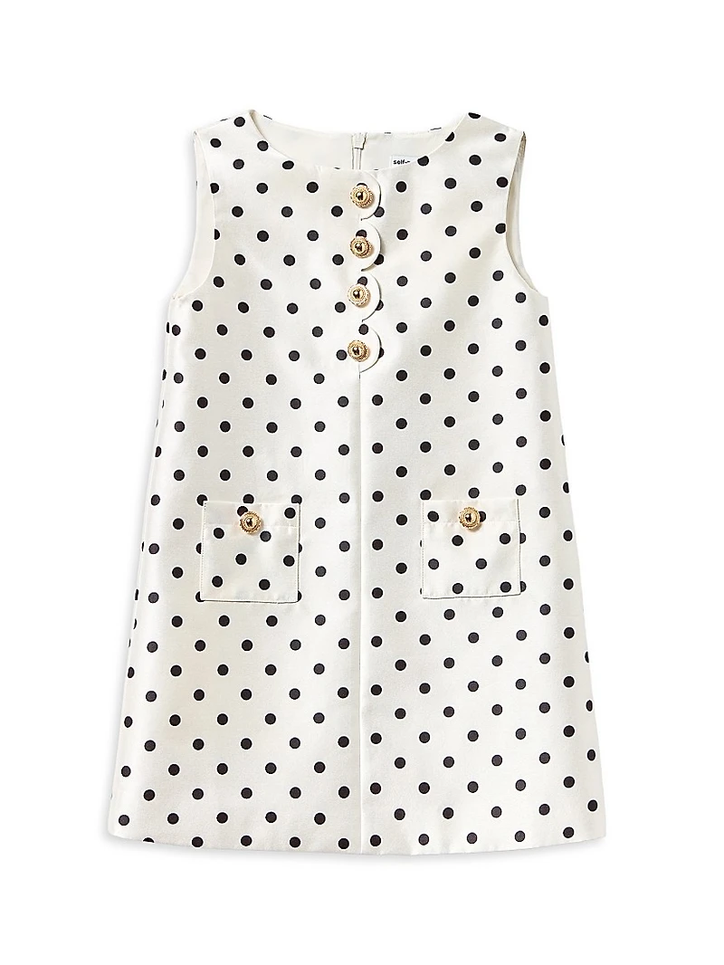 Little Girl's & Polka Dot Taffeta Dress