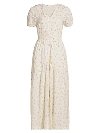 Ellery Floral Tiered Cotton-Blend Dress