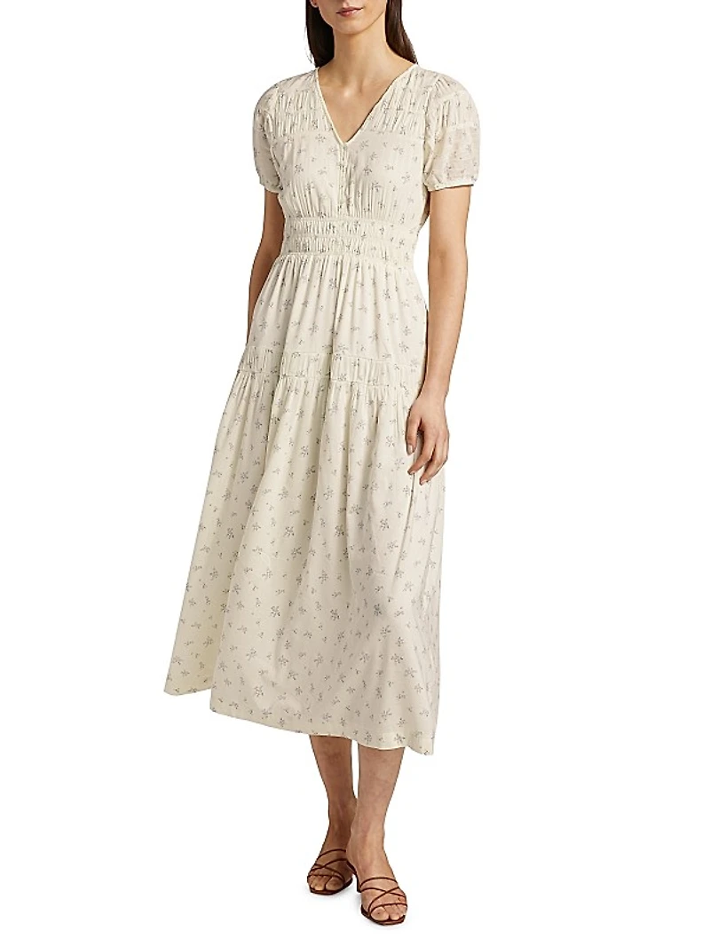 Ellery Floral Tiered Cotton-Blend Dress