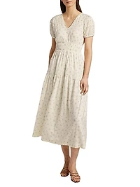 Ellery Floral Tiered Cotton-Blend Dress