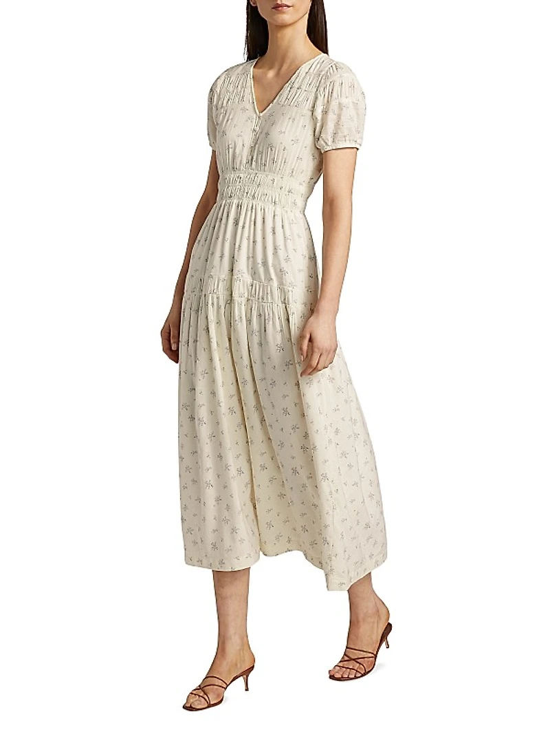 Ellery Floral Tiered Cotton-Blend Dress