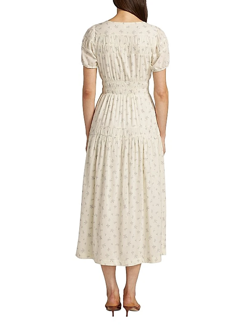 Ellery Floral Tiered Cotton-Blend Dress