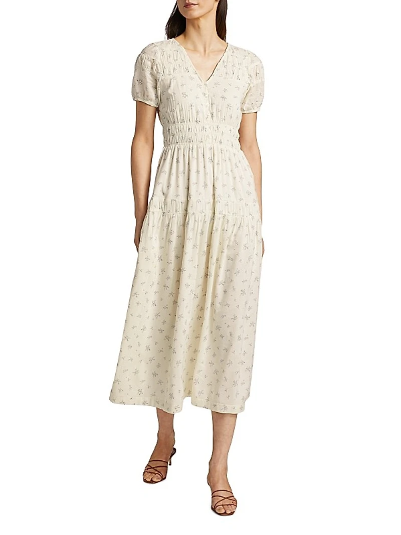 Ellery Floral Tiered Cotton-Blend Dress