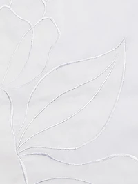 Embroidered Silk Chiffon Shawl Neck Top