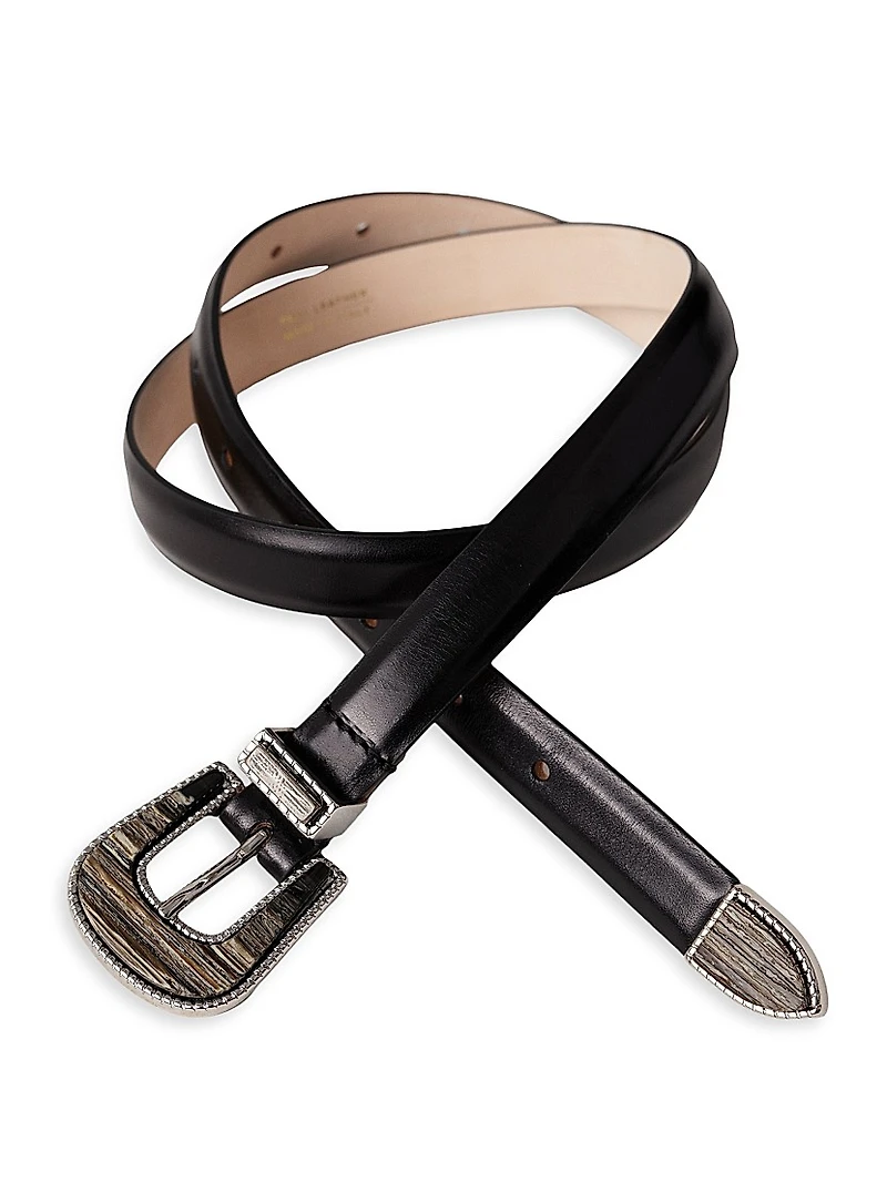 Travertine Smooth Leather Belt