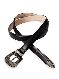 Travertine Smooth Leather Belt