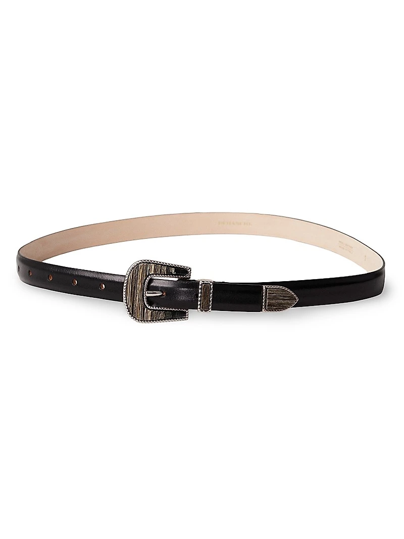 Travertine Smooth Leather Belt