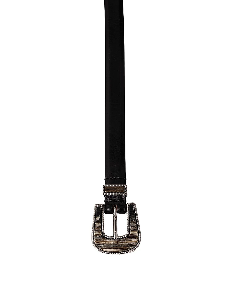 Travertine Smooth Leather Belt