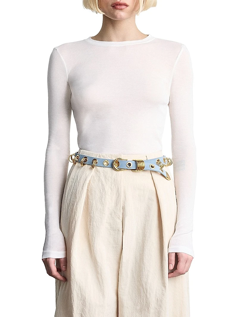 Revenge Suede Ring & Grommet Belt