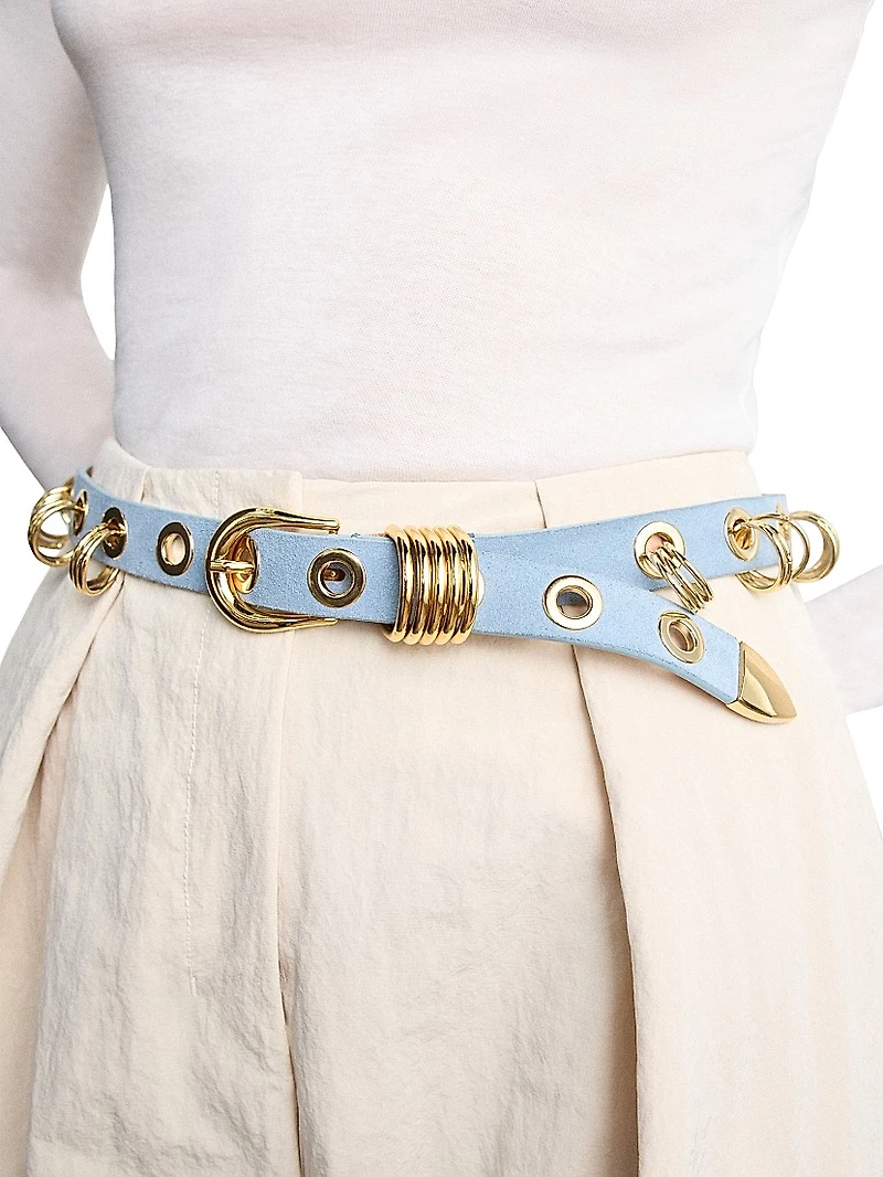 Revenge Suede Ring & Grommet Belt