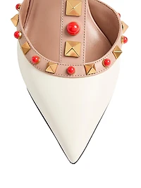 Rockstud Calfskin Pumps with Cabochon Stones 65MM