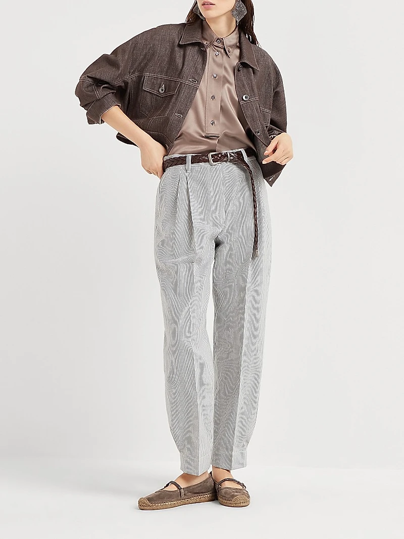 Stretch Silk Satin Short Sleeve Shirt