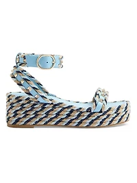 Rockstud Flatform Sandals in Calfskin 45MM