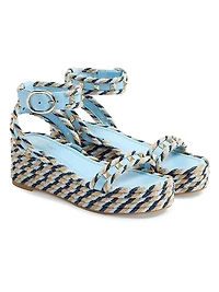 Rockstud Flatform Sandals in Calfskin 45MM