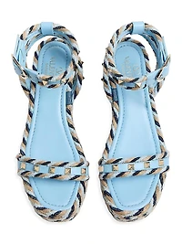 Rockstud Flatform Sandals in Calfskin 45MM