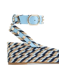 Rockstud Flatform Sandals in Calfskin 45MM