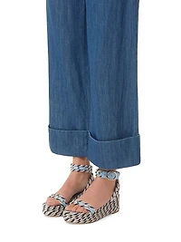Rockstud Flatform Sandals in Calfskin 45MM