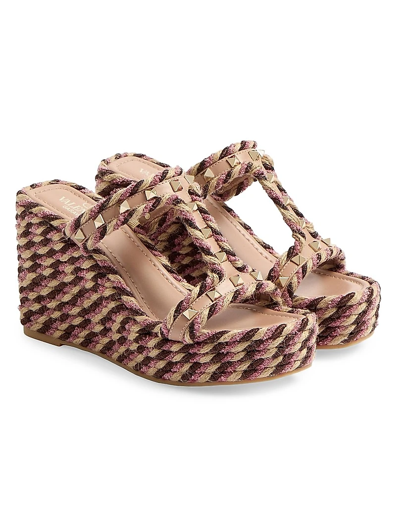 Rockstud Wedges Calfskin 90MM