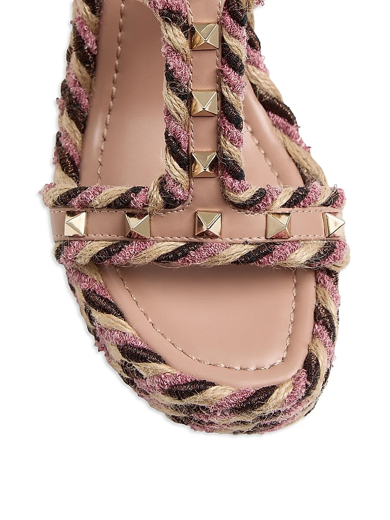 Rockstud Wedges Calfskin 90MM