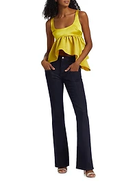 Esme Satin Sleeveless Peplum Top
