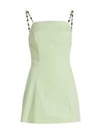 Kiara Beaded-Strap Stretch-Cotton Minidress