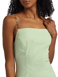 Kiara Beaded-Strap Stretch-Cotton Minidress