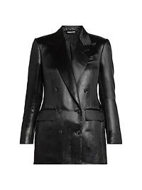 Liquid Satin Double-Breasted Jacket