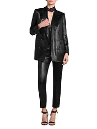 Liquid Satin Double-Breasted Jacket