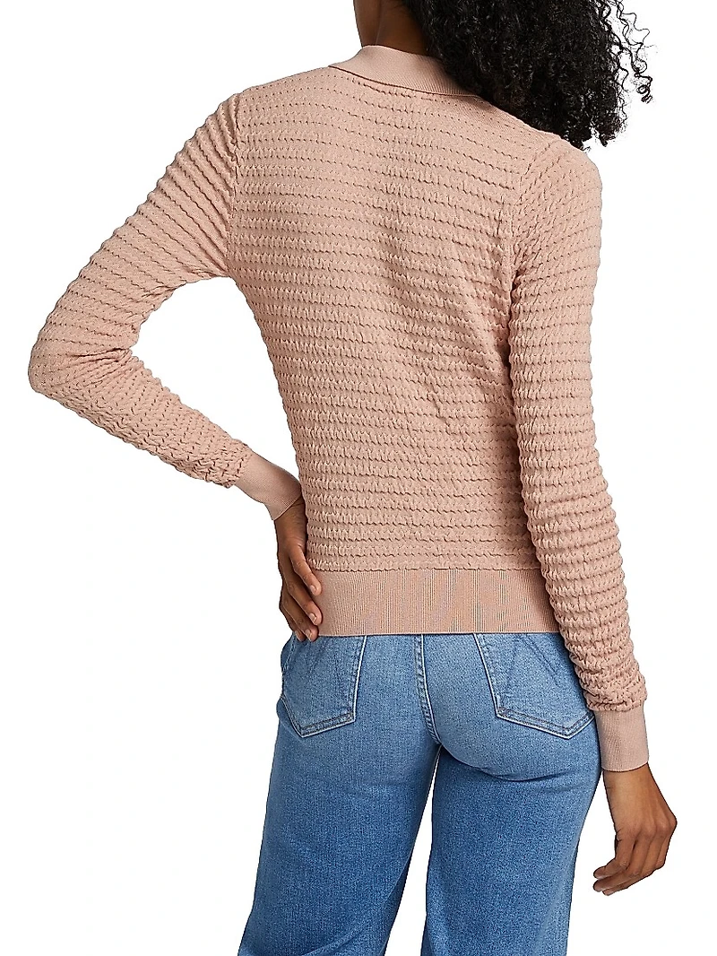 Smocked Silk-Cotton Cardigan