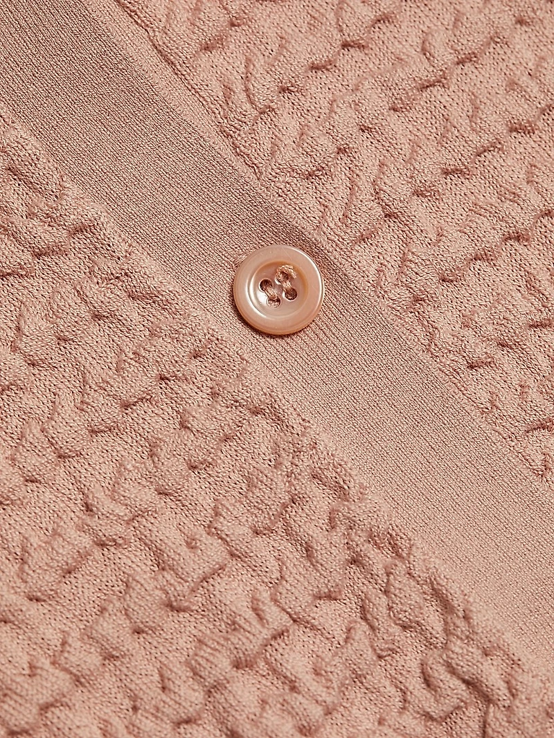 Smocked Silk-Cotton Cardigan