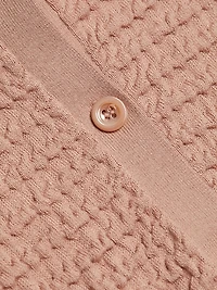 Smocked Silk-Cotton Cardigan