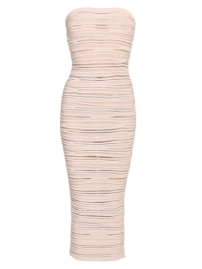 Gathered Strapless Body-Con Dress