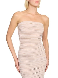 Gathered Strapless Body-Con Dress